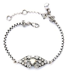 Silvertone Clear Crystal Bracelet